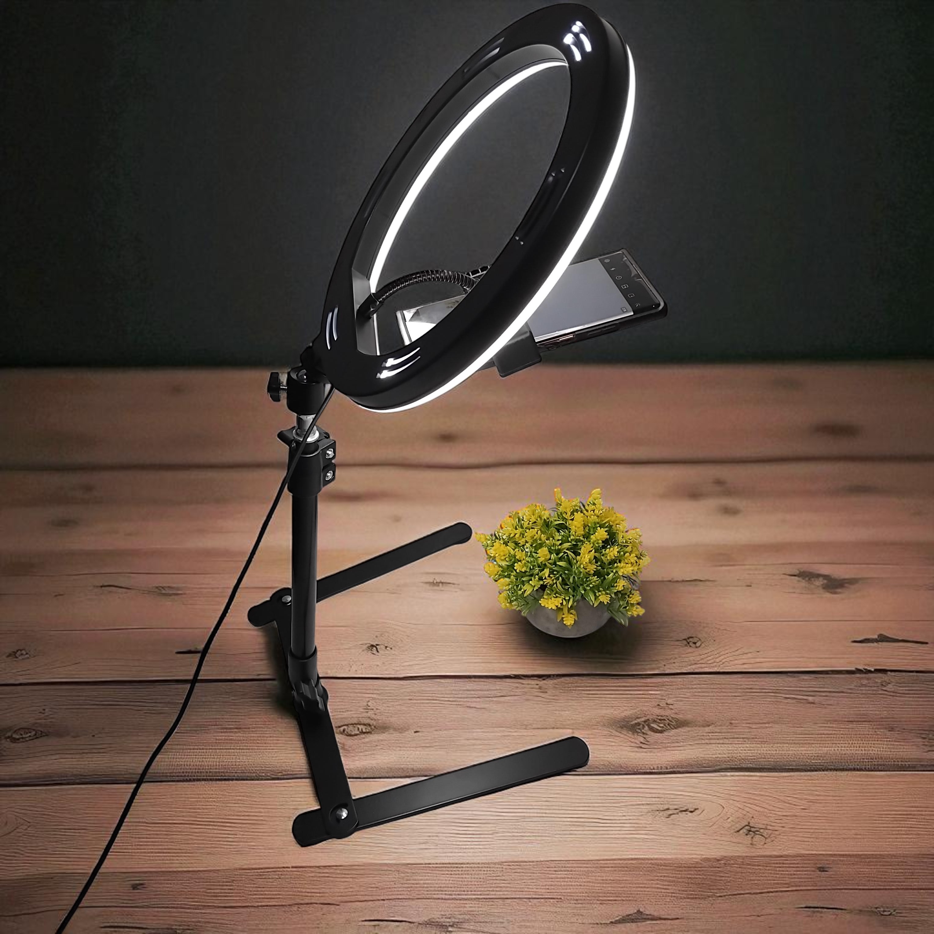 Gambar produk POFOKO Lampu Ring Light LED 3in1 Color Tripod Holder USB 25cm - QX-260
