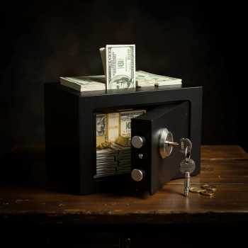 Gambar produk DEBOX Kotak Brankas Hotel Mini Home Safe Deposit Box dengan Lubang Koin - DE501
