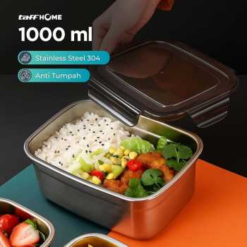 TaffHOME Kotak Makan Anti Tumpah Reguler Lunch Box Stainless Steel 304 - Slyz52