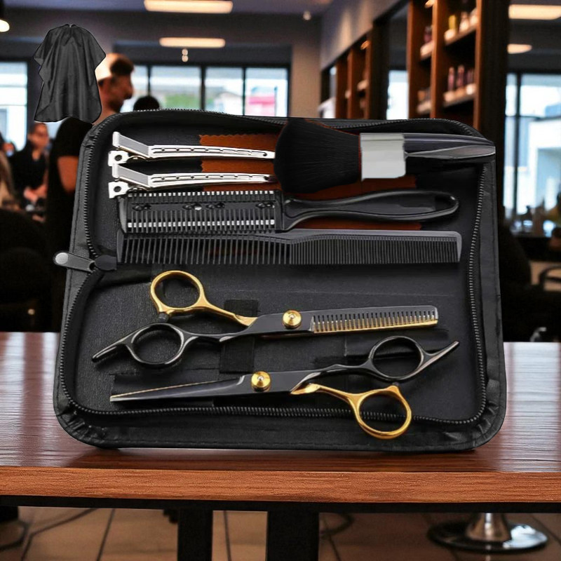 Gambar produk Januel Set Gunting Rambut 10in1 Teflon Coating Stainless Steel 4Cr13 - Jn58