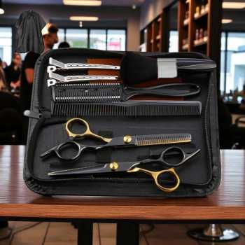 Gambar produk Januel Set Gunting Rambut 10in1 Teflon Coating Stainless Steel 4Cr13 - Jn58