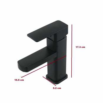 Gambar produk ZJM Keran Air Black Square Bathroom Faucet Mixer Tap - LB2982