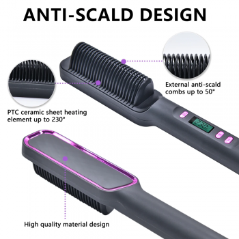 Gambar produk DUTRIEUX Sisir Catok Pelurus Rambut Hair Straightener Brush 35W - ZF-888