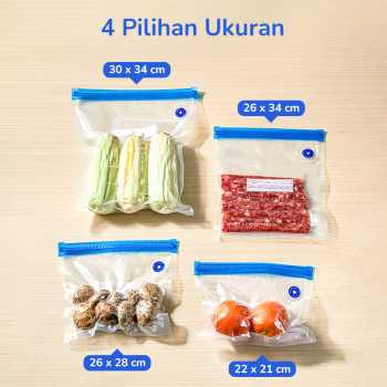 Gambar produk DMJ Plastik Vacuum Makanan Reusable Storage Bag BPA Free 10 PCS 30x34cm - D400