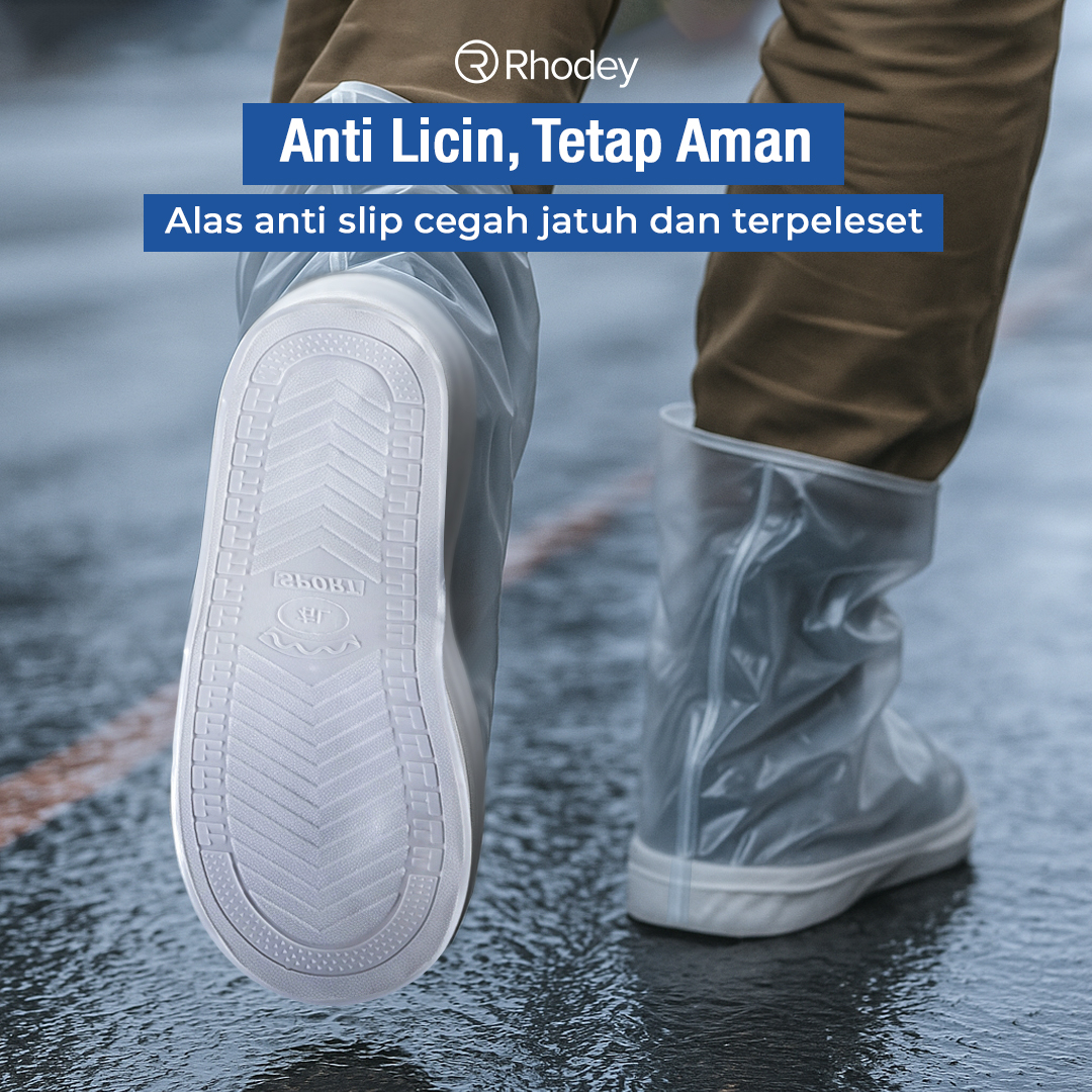 Gambar produk Rhodey Jas Hujan Sepatu Anti Air Shoes Cover PVC with Zipper L 40-41 - FV031