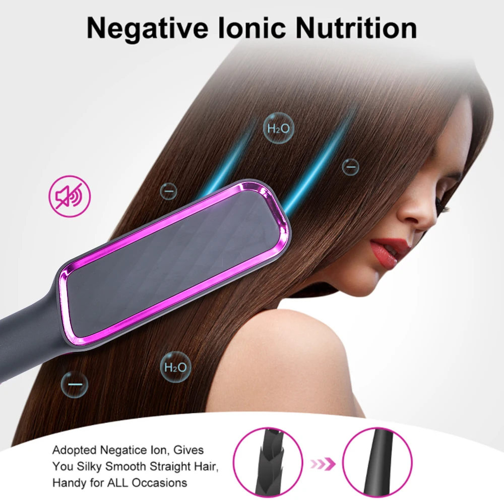 Gambar produk DUTRIEUX Sisir Catok Pelurus Rambut Hair Straightener Brush 35W - ZF-888