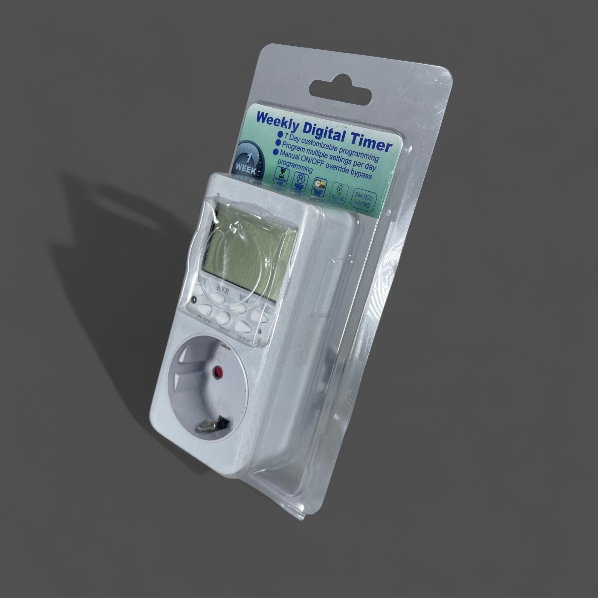 Gambar produk MAHNUA Digital Timer Switch 24 Jam Stop Kontak EU Plug 230V 3600W - ET01A-GR