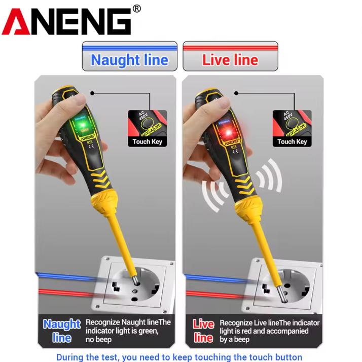 Gambar produk ANENG Obeng Tespen Tester Pen Highlight Voltage With 3 Indicator Obeng Plus - B18