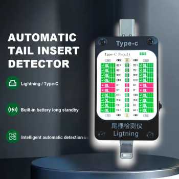 RUGAO Penguji Port Otomatis USB Type C Lightning Tail Insert Detector - V68
