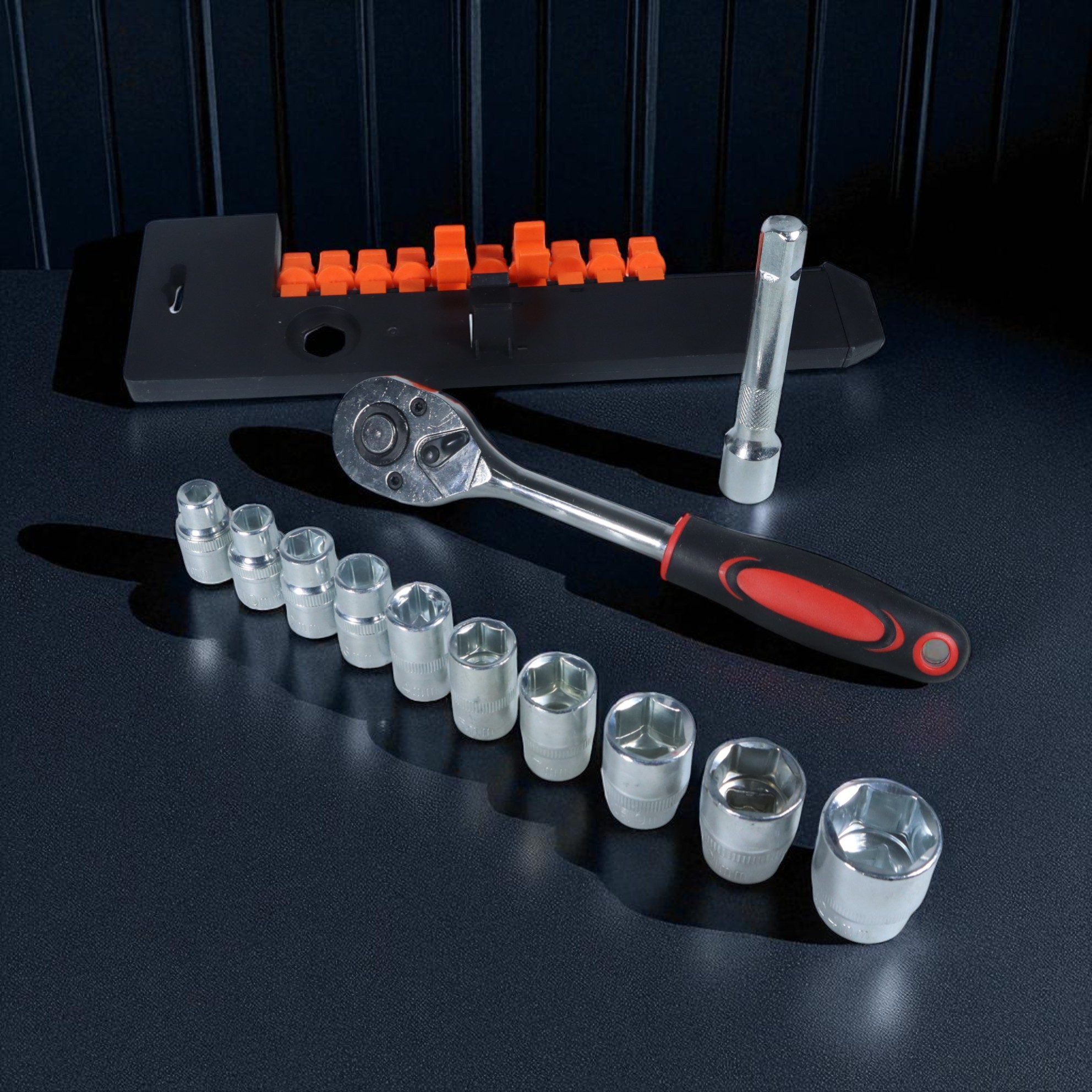 Gambar produk NEW TOOLS Set Kunci Shock Ratchet Wrench 1/2 Handle Drive CR-V 12 PCS - INU36
