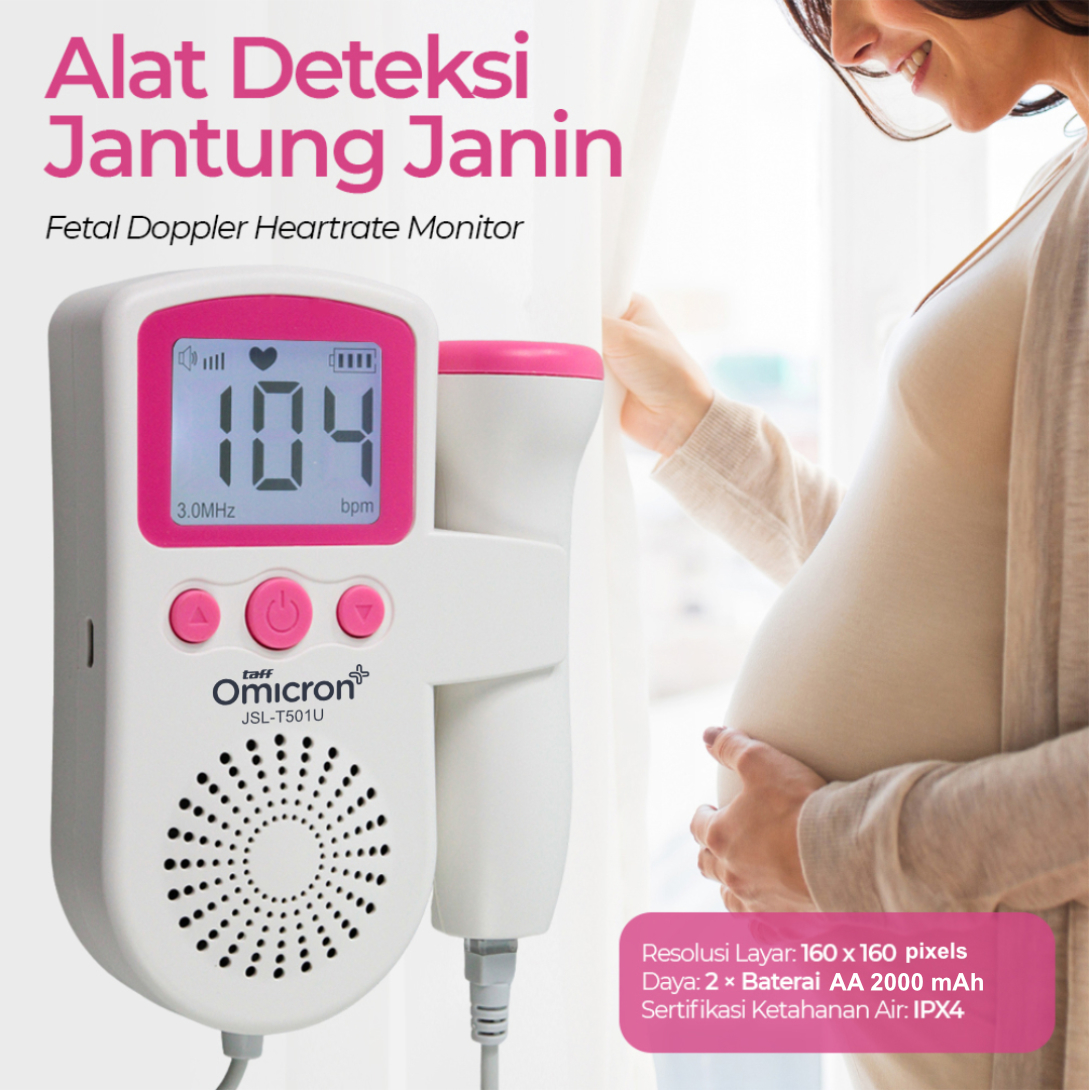 Gambar produk TaffOmicron Alat Deteksi Jantung Janin Fetal Doppler Heartrate Monitor - JSL-T501U