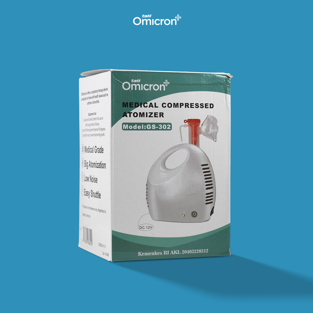 Gambar produk TaffOmicron Alat Terapi Pernapasan Compressor Nebulizer Inhaler - GS-302