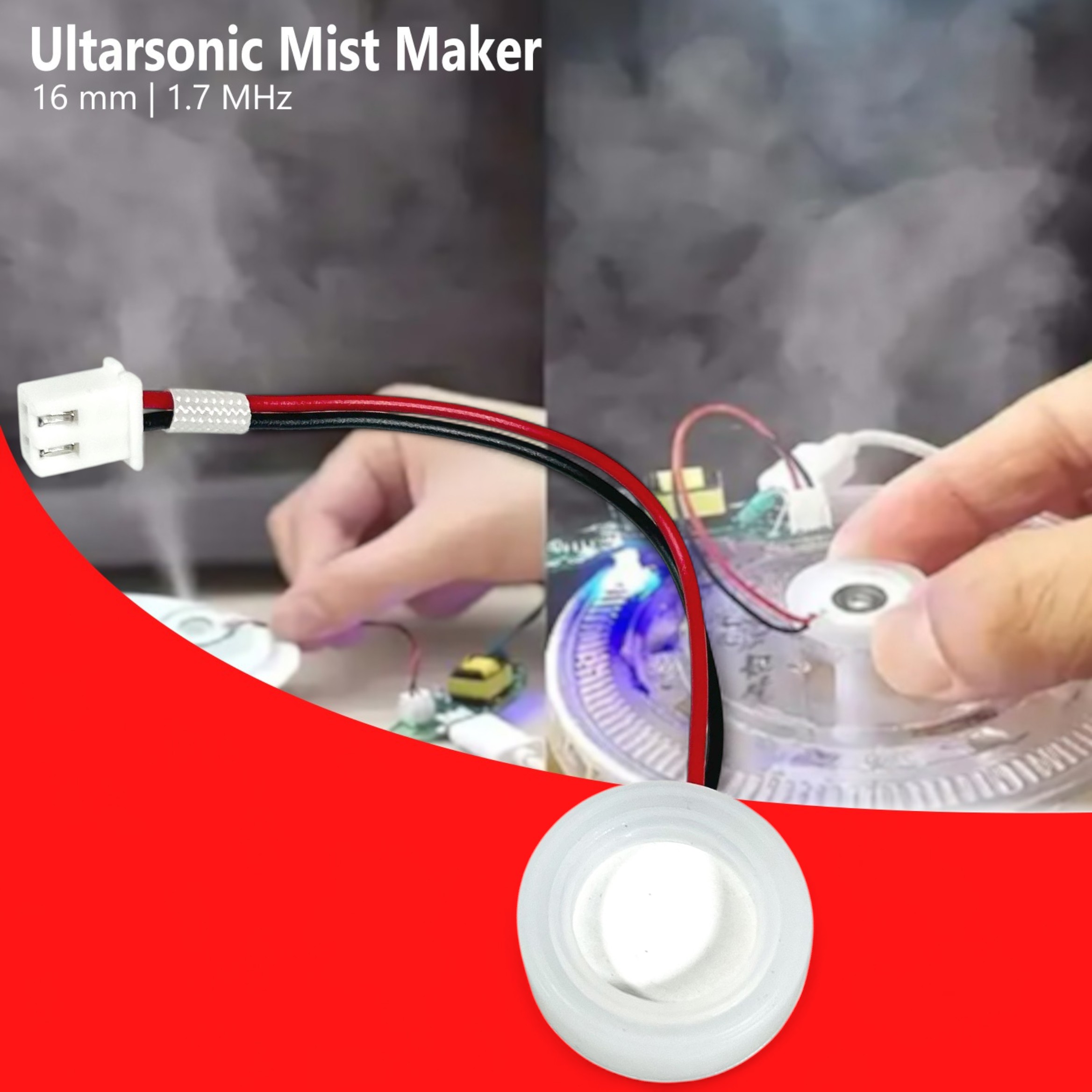 Gambar produk HNG Pembuat Kabut Humidifier DIY Ultrasonic Mist Maker Atomizer 16mm - HG075