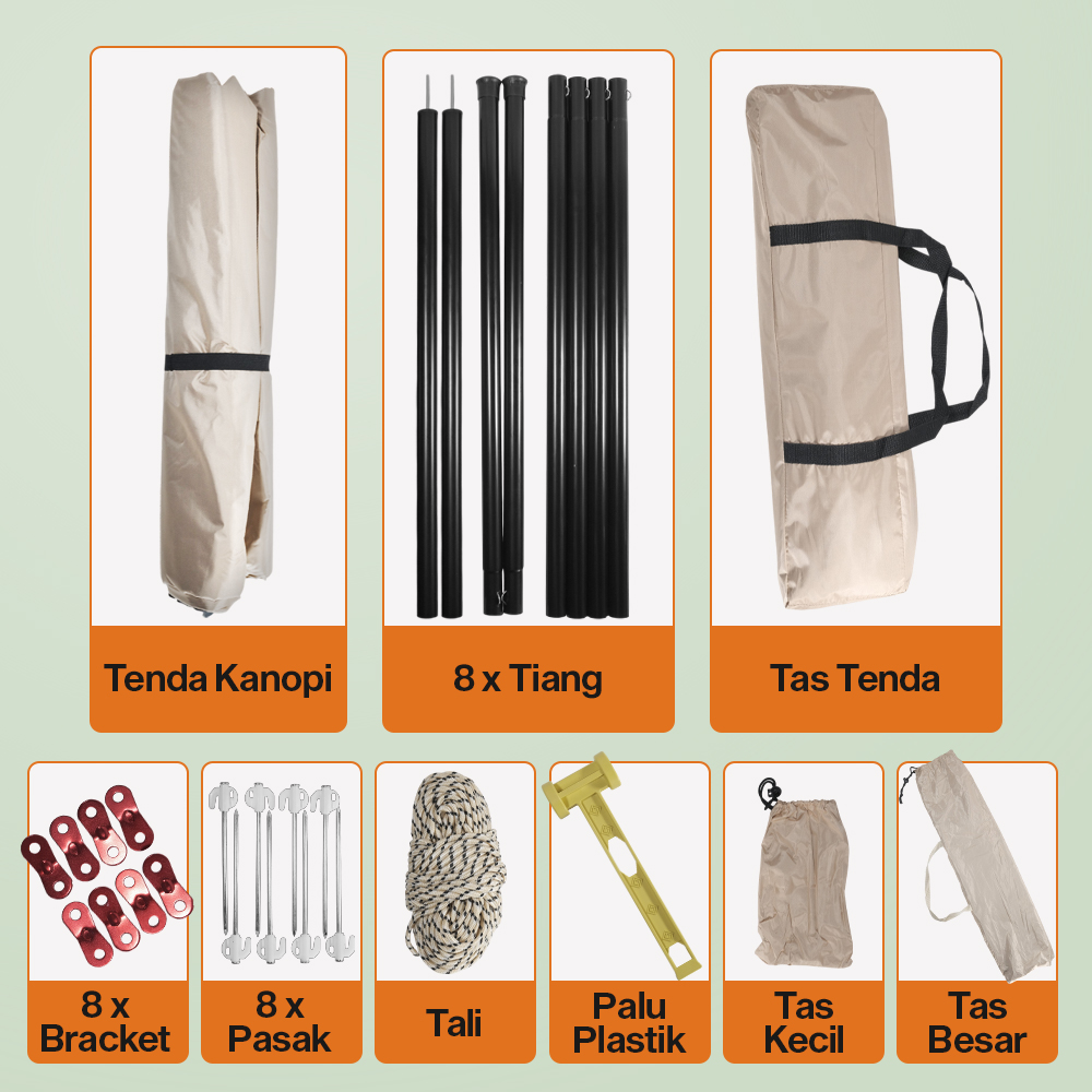 Gambar produk Joly Well Flysheet Terpal Tenda Camping Waterproof Anti UV 5.4x3.2M - S-T138