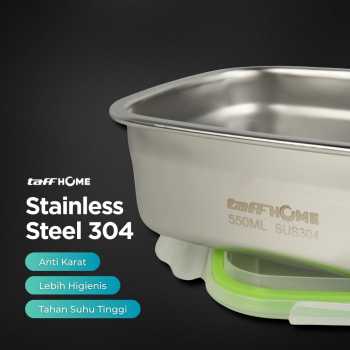 Gambar produk TaffHOME Kotak Makan Anti Tumpah Reguler Lunch Box Stainless Steel 304 550ml - Slyz52