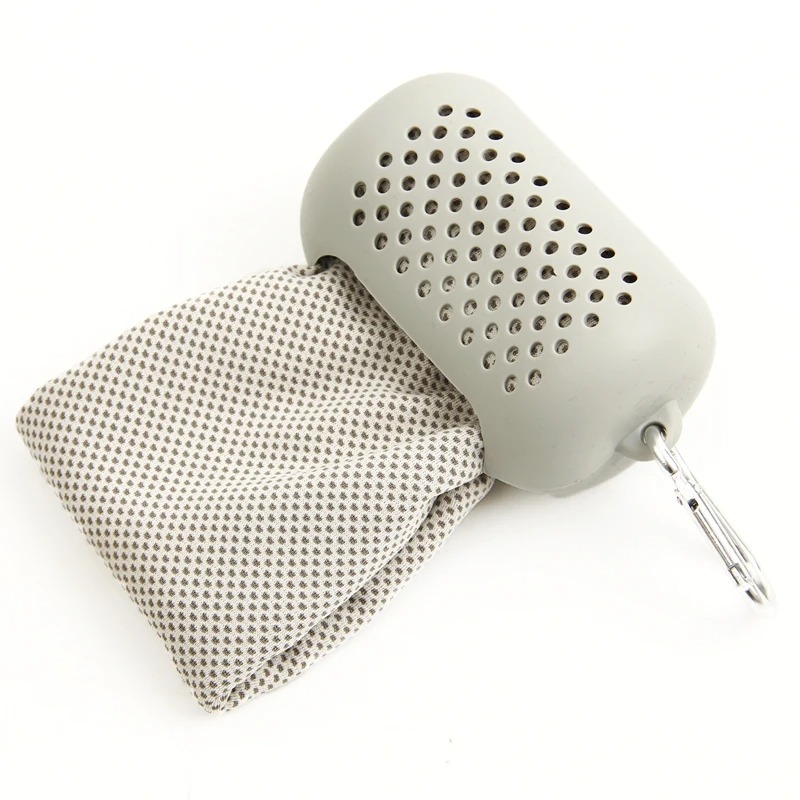 Gambar produk ASOLID Handuk Microfiber Quick Dry Cooling Ice Towel Silicon Case 100x30cm - AS13