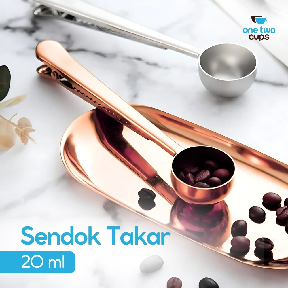 Gambar produk One Two Cups Sendok Takar Kopi Teh Measuring Spoon with Clip - G166
