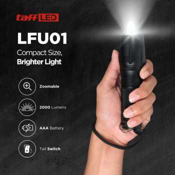 TaffLED Senter Tactical XML-T6 3000 Lumens Dengan Baterai Charger Box - E97