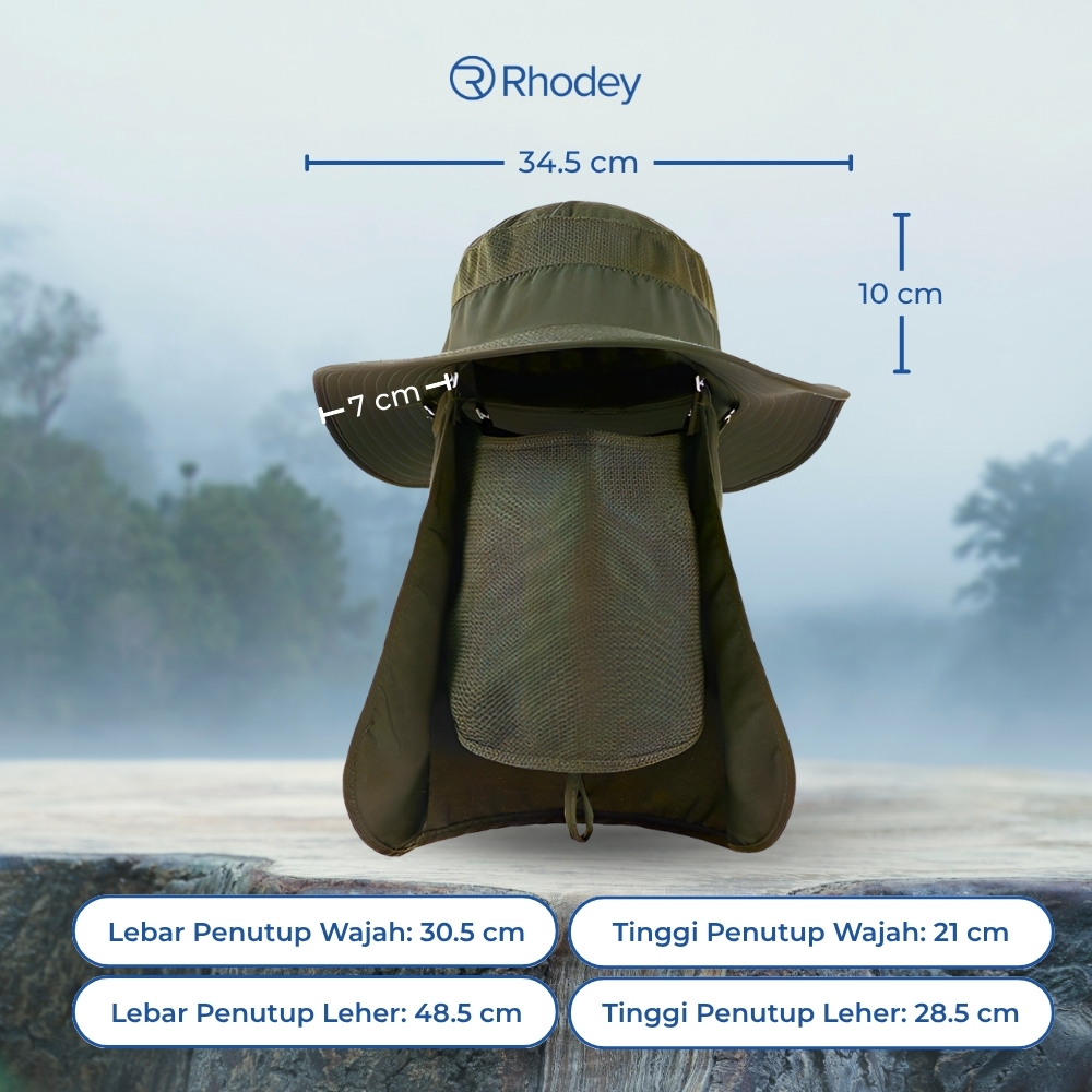 Gambar produk Rhodey Topi Rimba Outdoor Anti UV Waterproof Boonie Hat Polyester - GL001