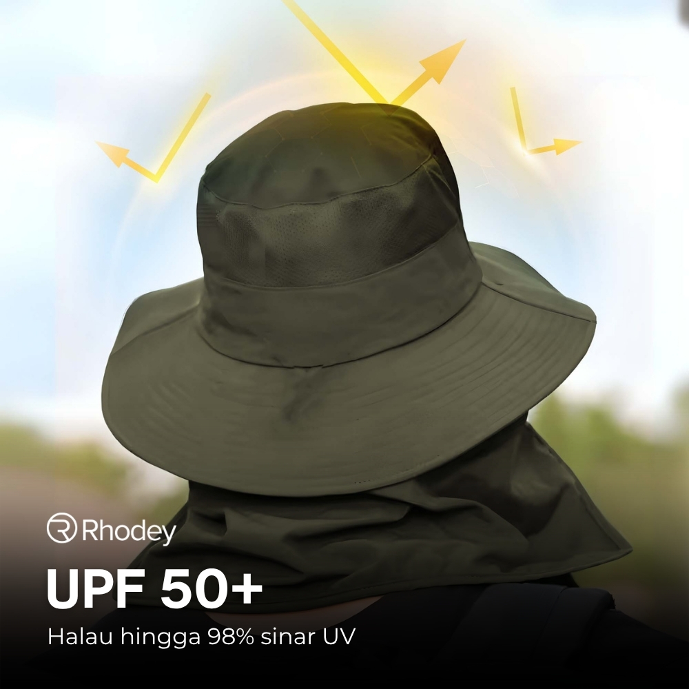 Gambar produk Rhodey Topi Rimba Outdoor Anti UV Waterproof Boonie Hat Polyester - GL001