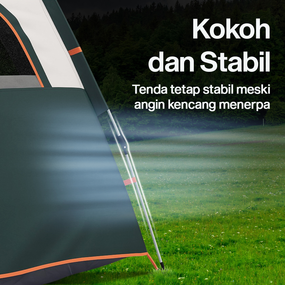 Gambar produk AstaGear Tenda Camping Lipat Otomatis 5-8 Orang Double Layer Rainproof - SH-015