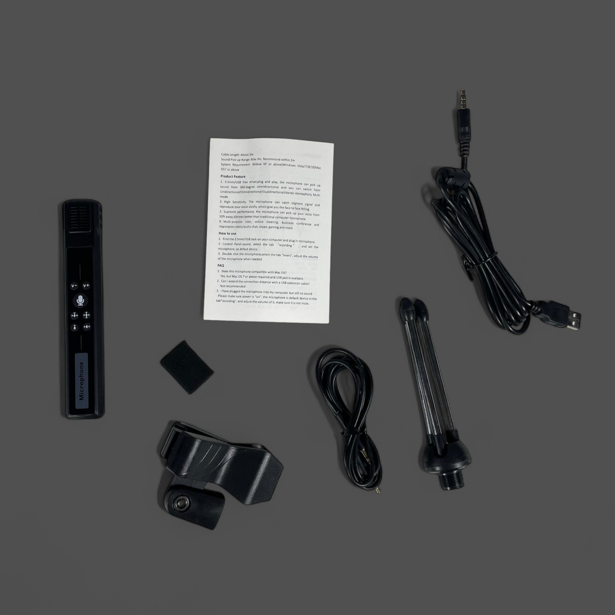 Gambar produk Lane Mikrofon Kondenser USB Condenser Microphone Noise Cancelling - M8