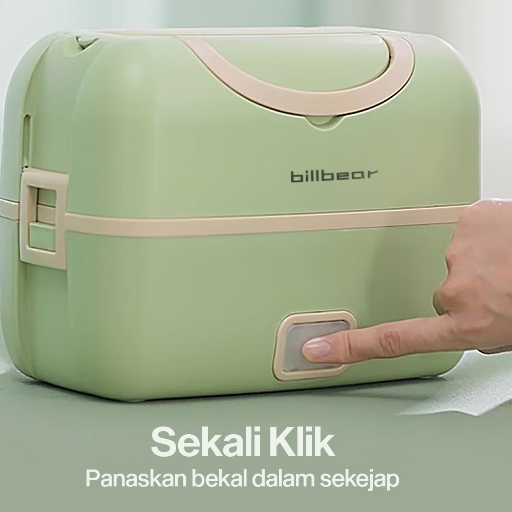 Gambar produk BILLBEAR Kotak Makan Pemanas Elektrik Double Layer Lunch Box 2 Bowl 2L - BE-FH888