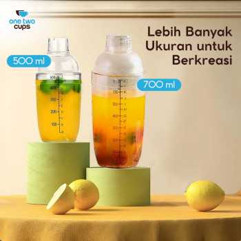 Gambar produk One Two Cups Cocktail Shaker Mixer Bartender Cobbler Cup Style 500ml - B0569