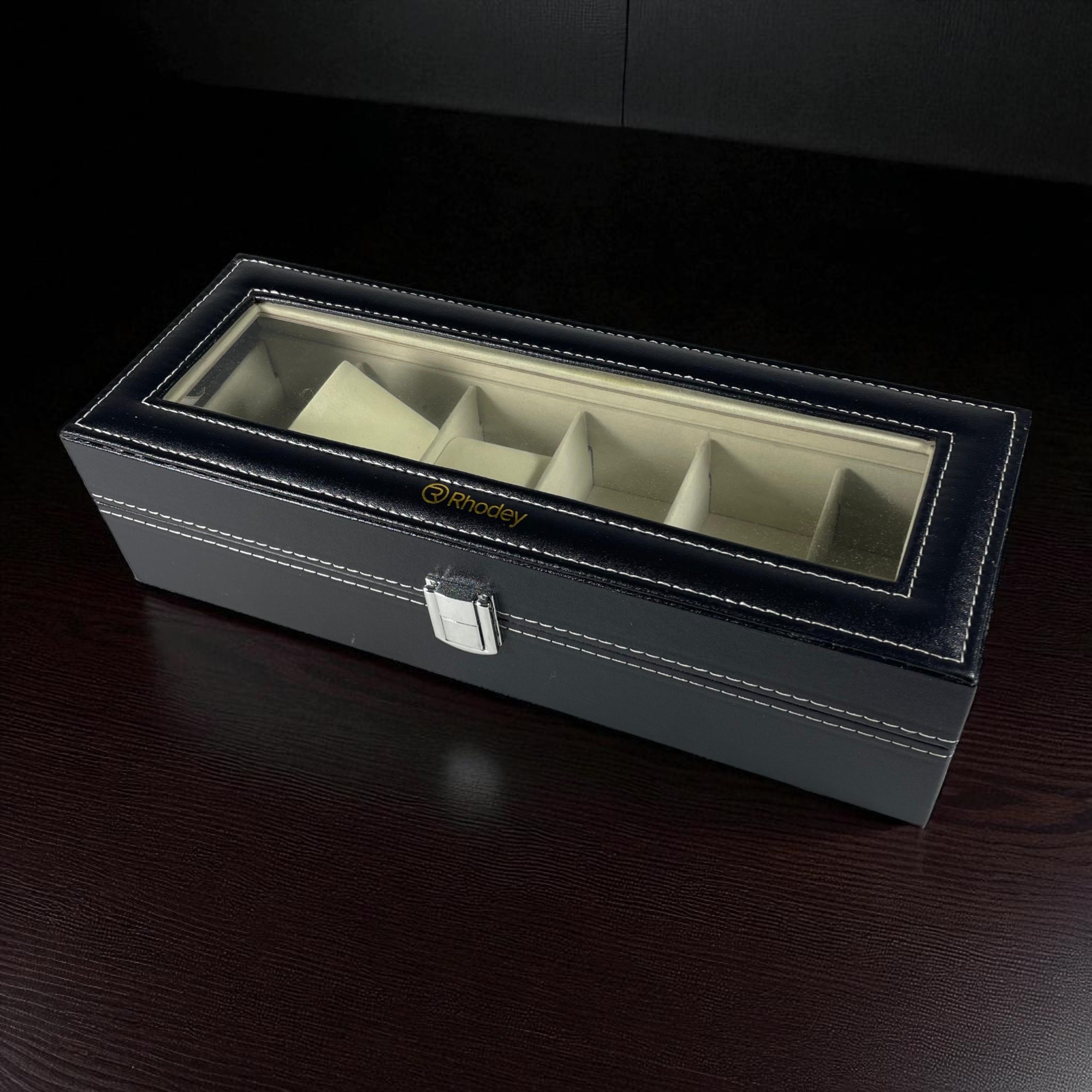 Gambar produk Rhodey Kotak Penyimpanan Jam Tangan Storage Organizer Watch Box 6 Slot - LS-006