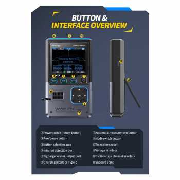 Gambar produk FNIRSI Osiloskop Digital Oscilloscope 3in1 Transistor Signal Generator - DSO-TC4
