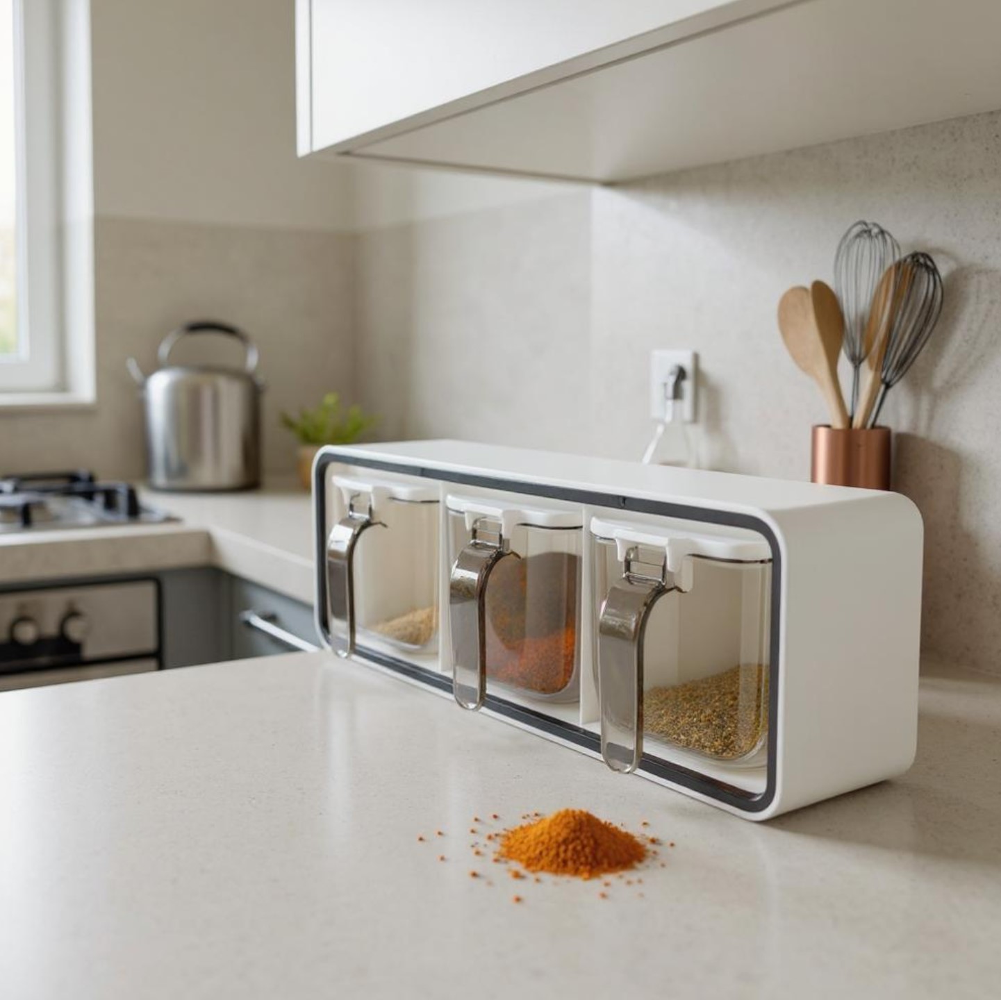 Gambar produk Rak Gantung Botol Bumbu Dapur Spice Bottle Storage Rack 3 Slot - E2006