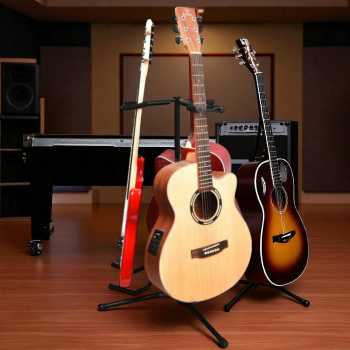 Gambar produk TaffSTUDIO Stand Gitar Folding 3 Dock Adjustable Besi - HK434