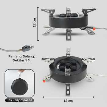 Gambar produk Mounchain Kompor Gas Portable Lipat Outdoor 5 Burner Camping Stove - MC545