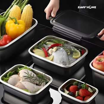 Gambar produk TaffHOME Kotak Makan Anti Tumpah Reguler Lunch Box Stainless Steel 304 1500ml - Slyz52