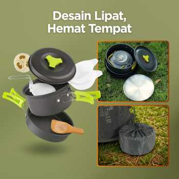 Gambar produk AstaGear Alat Masak Outdoor Camping Nesting Cooking Aluminium 7 in 1 - DS-308