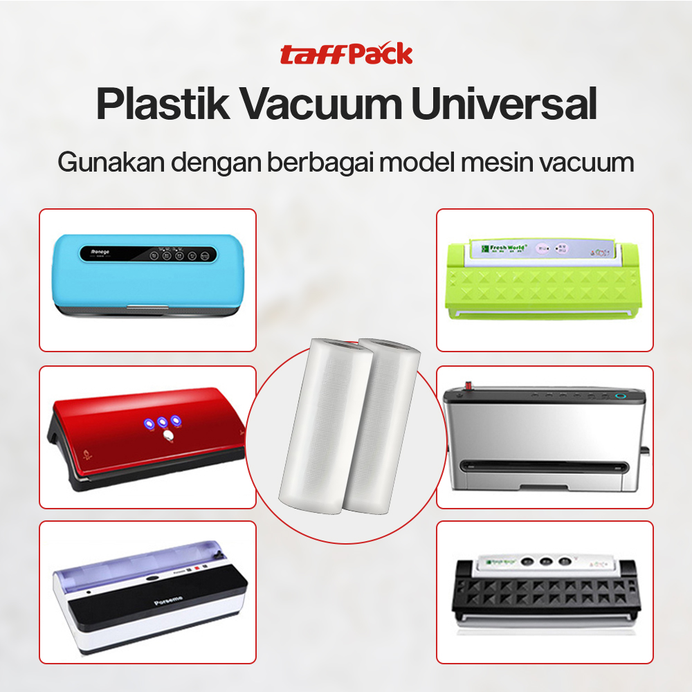 Gambar produk TaffPACK Plastik Vacuum Makanan Sealer Storage Bag BPA Free 1 Roll 15x500cm - HK-07