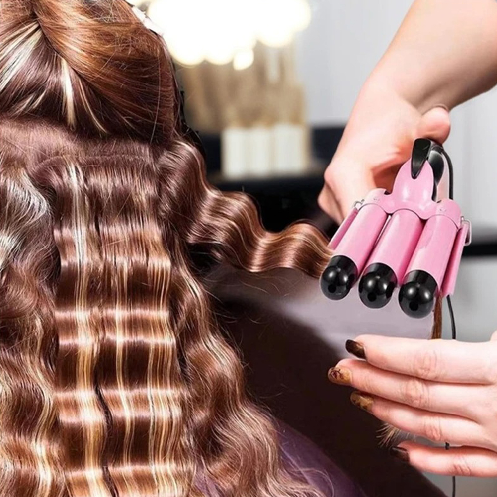 Gambar produk CHIGNON Catokan Rambut 3 Barrel Hair Curling Wavy Iron 25mm 70W - M-11