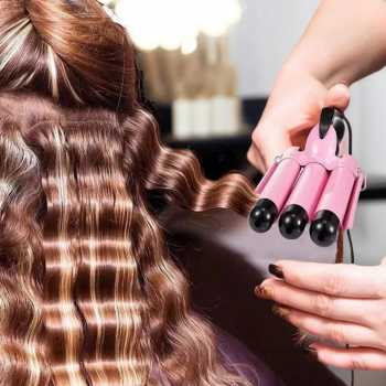 Gambar produk CHIGNON Catokan Rambut 3 Barrel Hair Curling Wavy Iron 25mm 70W - M-11
