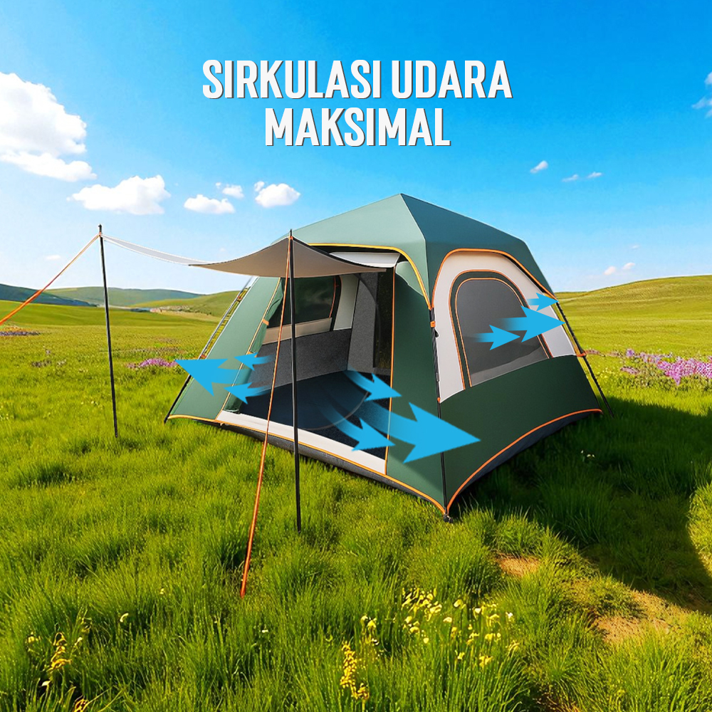 Gambar produk YTZP Tenda Camping Lipat Otomatis 3-4 Orang Single Layer Waterproof - TH-34