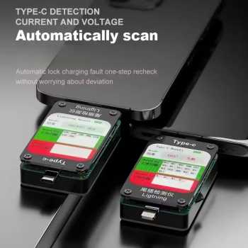 Gambar produk RUGAO Penguji Port Otomatis USB Type C Lightning Tail Insert Detector - V68