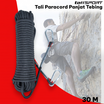 TaffSPORT Tali Paracord Panjat Tebing Climbing Rope Steel Buckle 10mm - 24KN