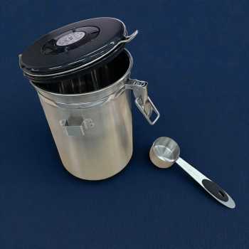 Gambar produk LISM Toples Stainless Penyimpanan Biji Kopi Rekam Tanggal Storage Jar 1.8L - MSS19