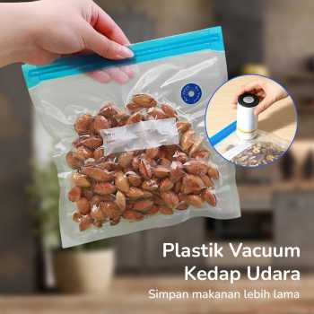 Gambar produk DMJ Plastik Vacuum Makanan Reusable Storage Bag BPA Free 10 PCS 30x34cm - D400