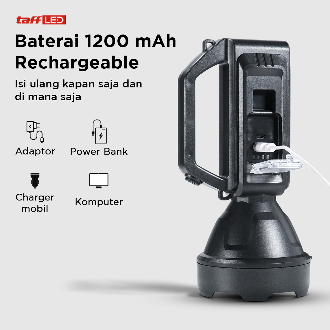 Gambar produk TaffLED Senter Portable Rechargeable LED dan COB 1200mAh - YD-899-7