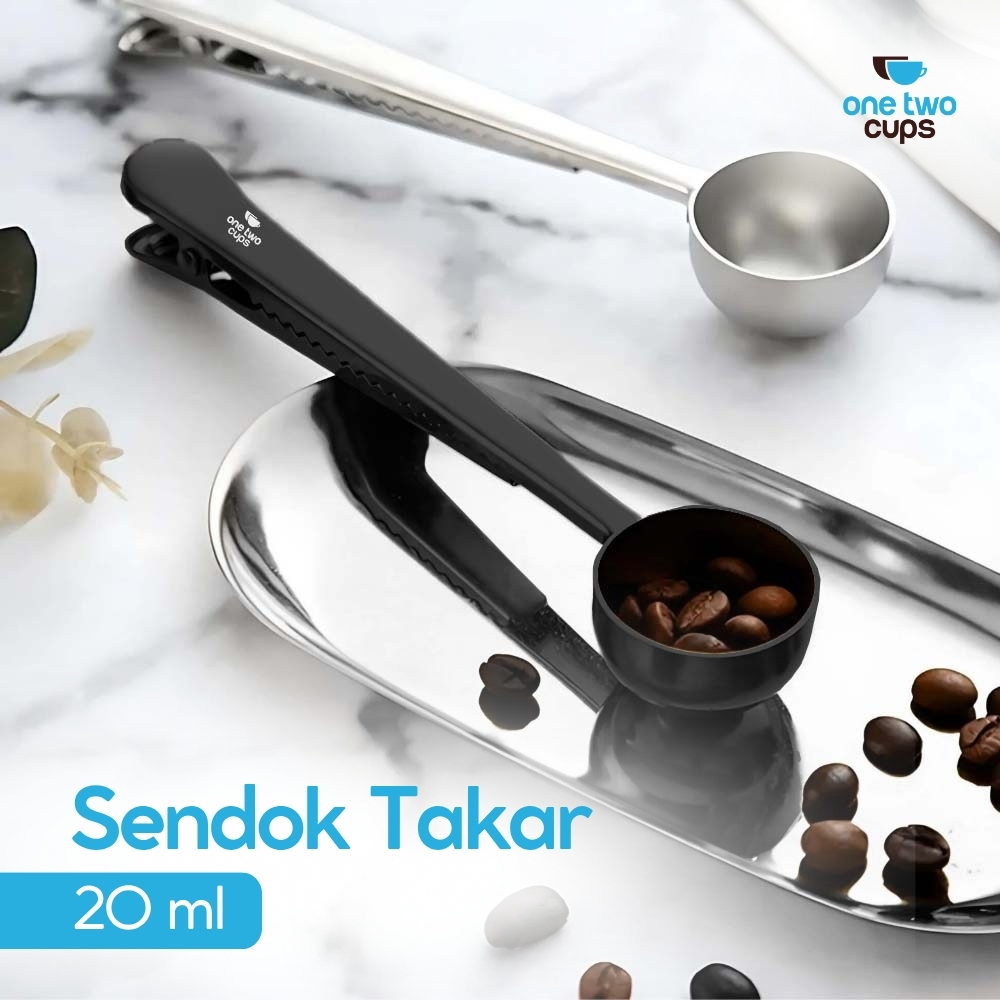 Gambar produk One Two Cups Sendok Takar Kopi Teh Measuring Spoon with Clip - G166