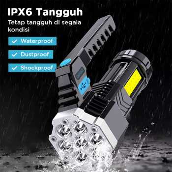 Gambar produk TANJE Senter LED USB Rechargeable Flashlight XPE 7 Head COB Light - T700