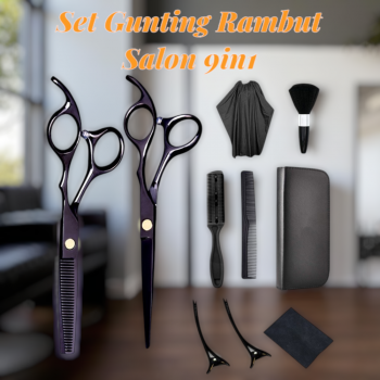 KELATI Set Gunting Rambut Salon 9in1 Buffing Stainless Steel 4Cr13 - KL9
