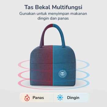 Gambar produk BRIVILAS Tas Bekal Makan Portable Insulation Hot and Cold Lunch Bag - EI23