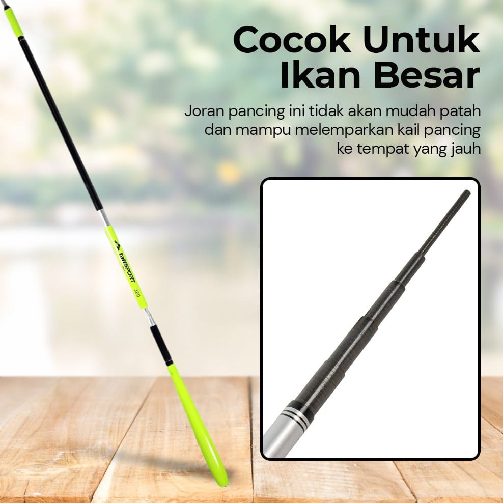 Gambar produk TaffSPORT Joran Pancing Pole Tegek Carbon Fiber Fishing Rod 3.3M - 5841