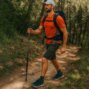 Gambar produk TaffSPORT Tongkat Hiking Lipat Trekking Pole Aluminium Alloy 92.5cm - Z4